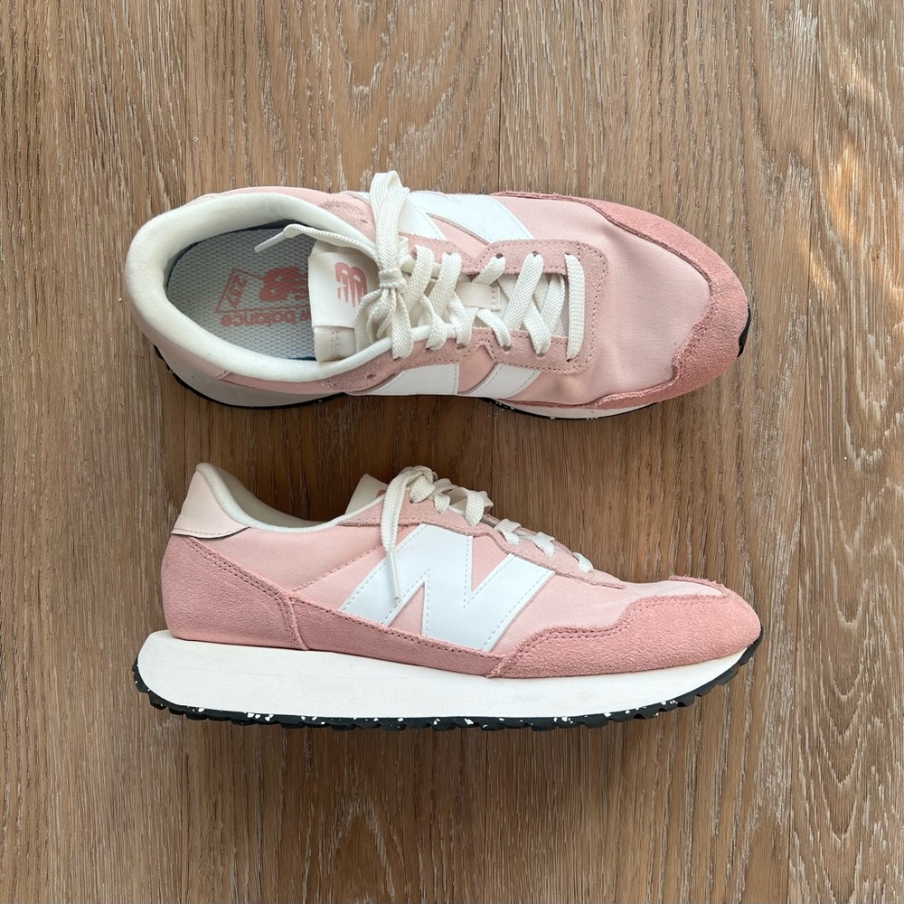 New Balance Pink and White Athletic Shoes